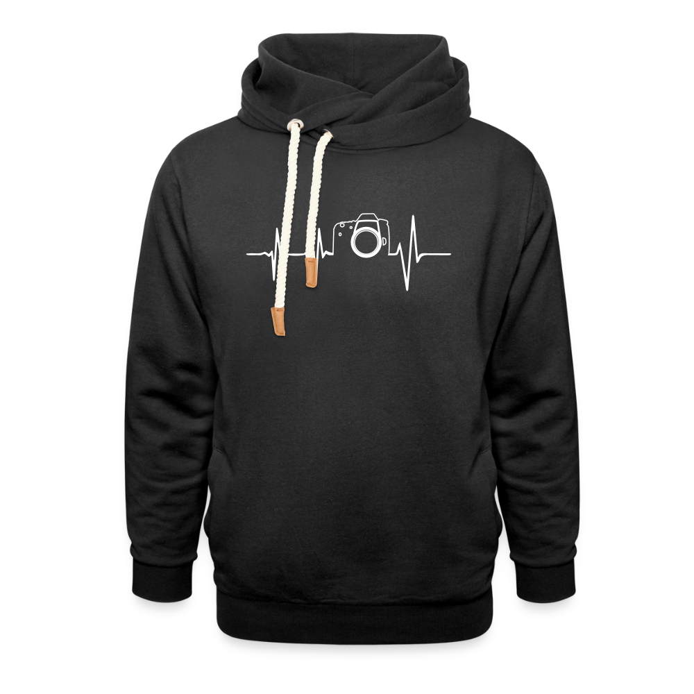 Filterfotograf Schalkragen Hoodie – Warmer Kapuzenpullover für Winter & Outdoor - Schwarz