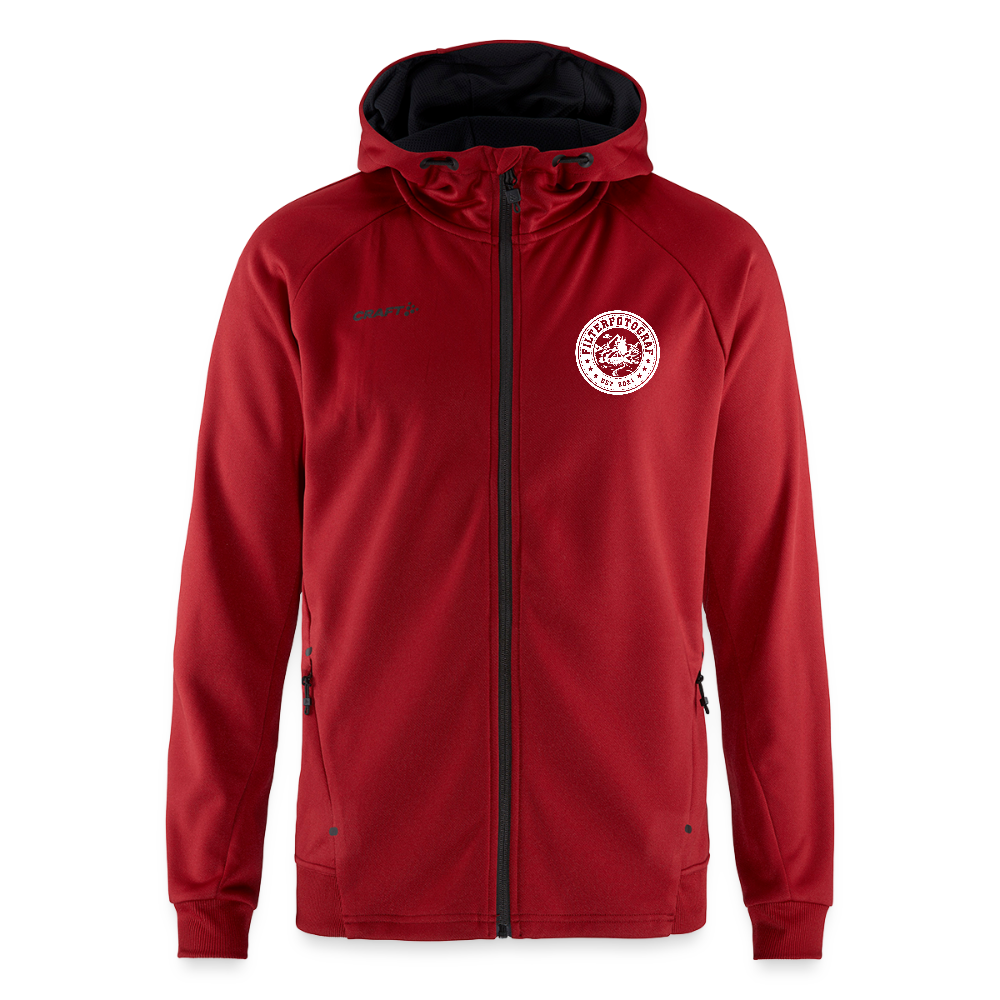 CRAFT ADV Unify Kapuzenjacke – Funktionelle Teamline Hoodie-Jacke aus Recycling-Polyester - Dunkelrot