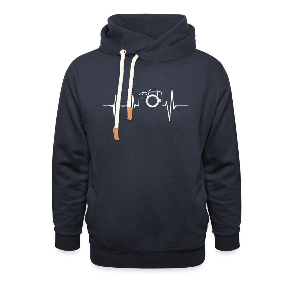Filterfotograf Schalkragen Hoodie – Warmer Kapuzenpullover für Winter & Outdoor - Navy