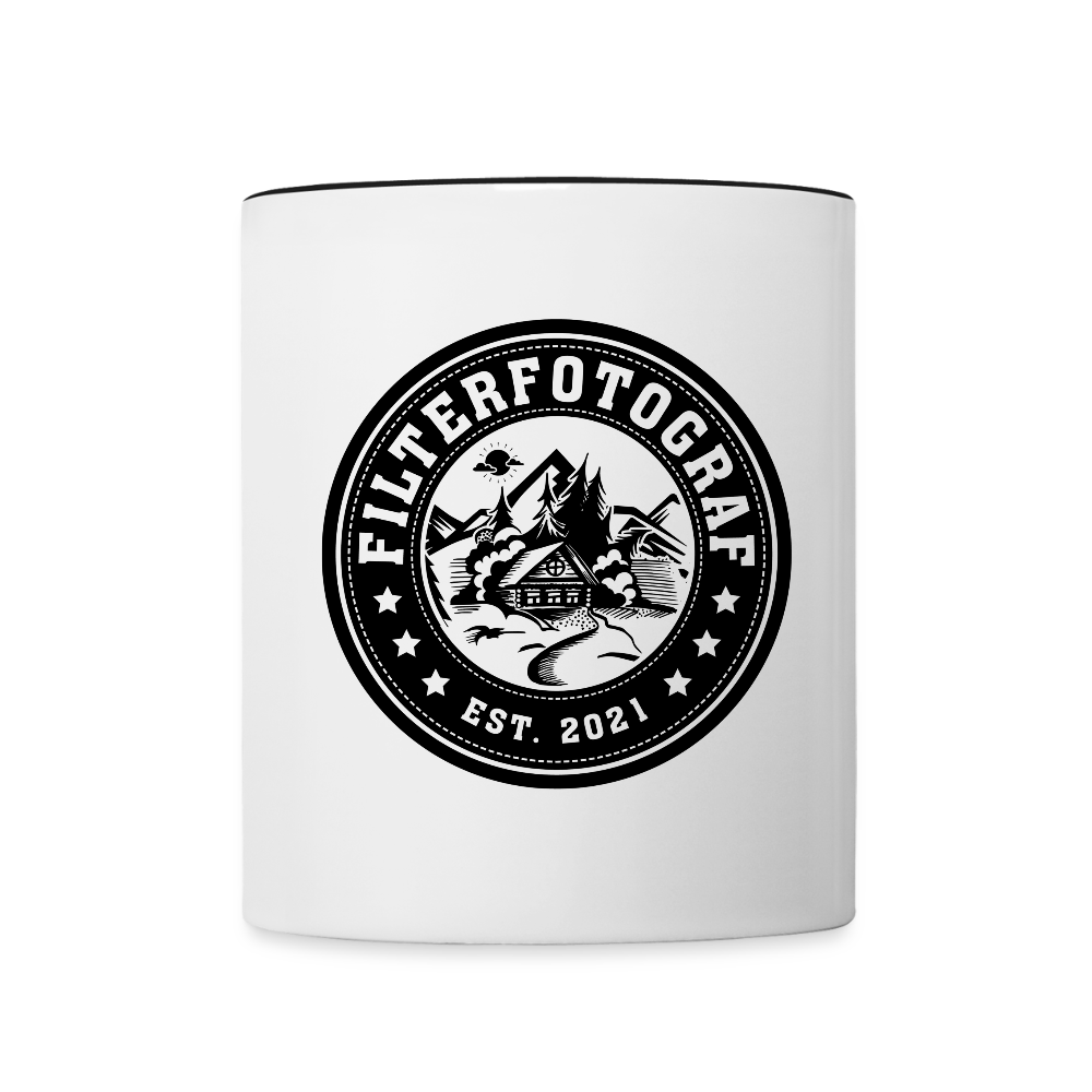 FILTERFOTOGRAF® Tasse zweifarbig – Keramik Kaffeebecher mit Henkel & 3