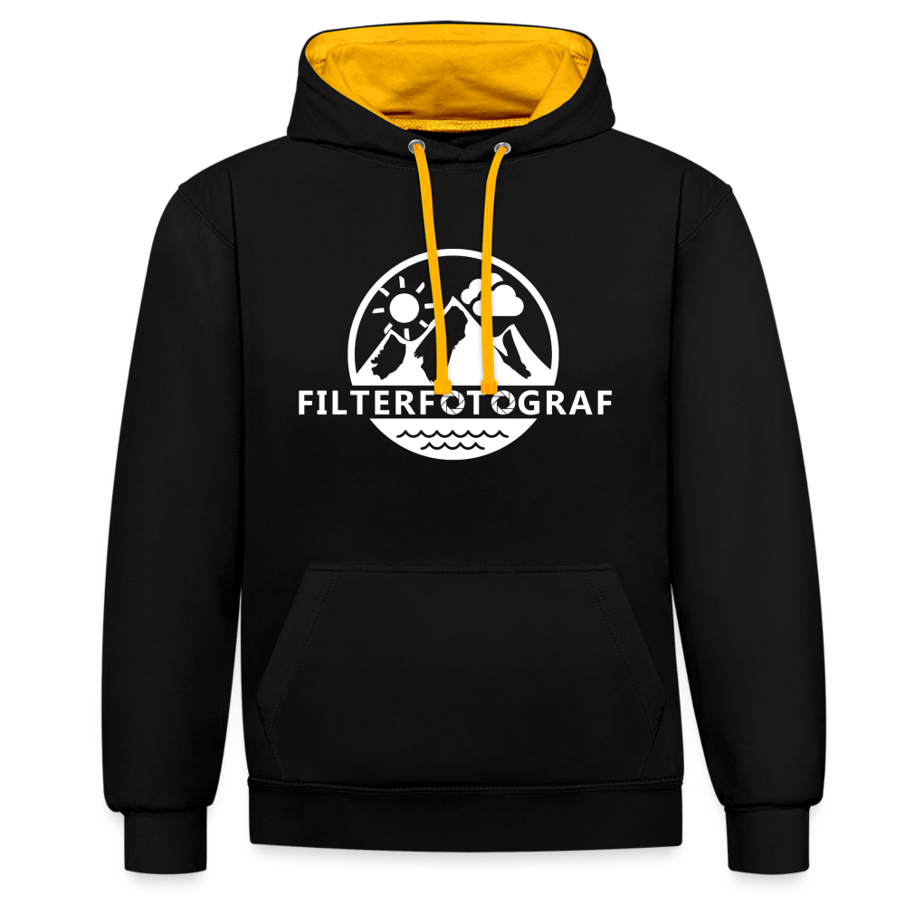 Filterfotograf Kontrast-Hoodie - Schwarz/Gold