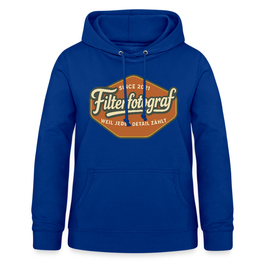 Filterfotograf Damen Hoodie – Fotografie Kapuzenpullover für Outdoor & Freizeit - Royalblau