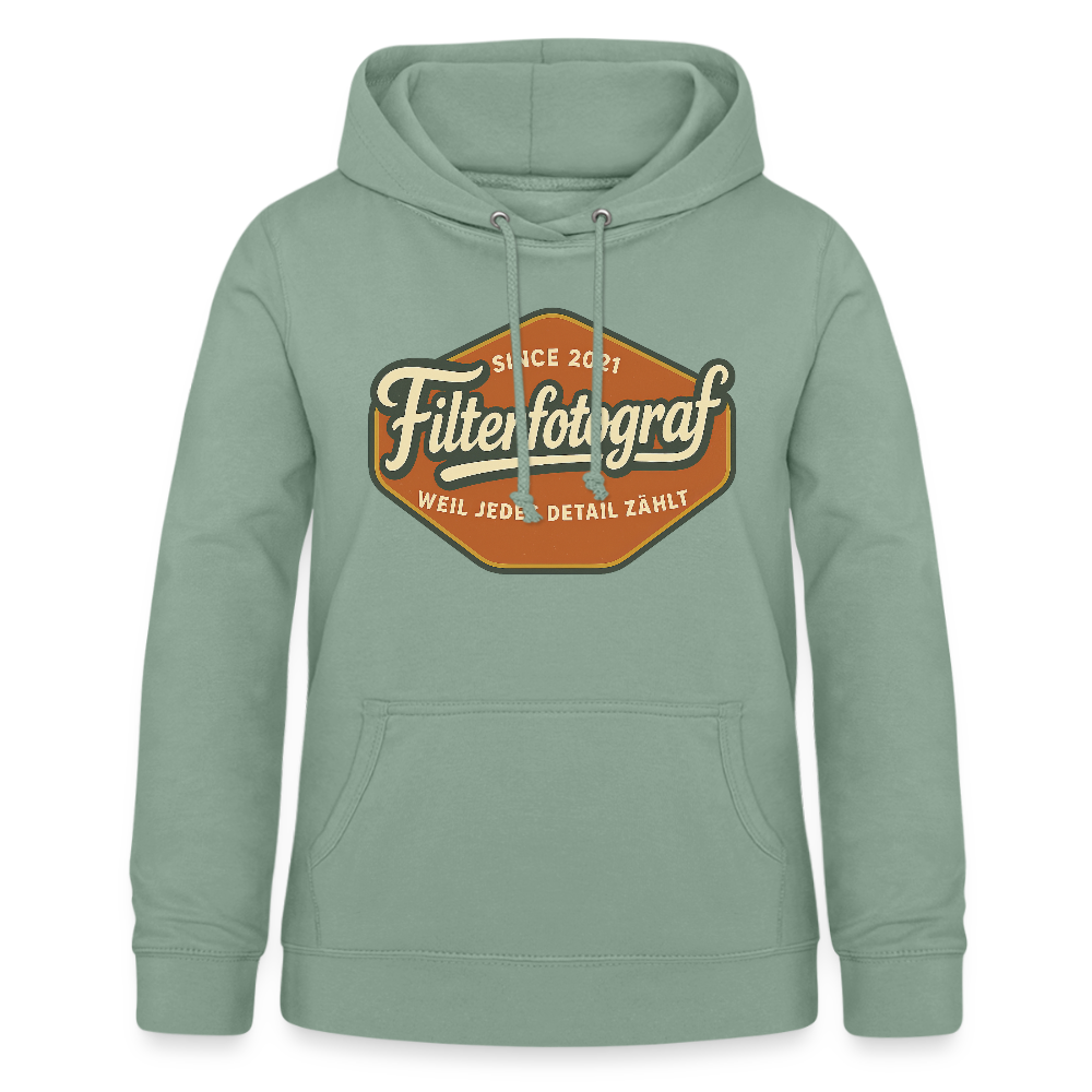 Filterfotograf Damen Hoodie – Fotografie Kapuzenpullover für Outdoor & Freizeit - Graugrün