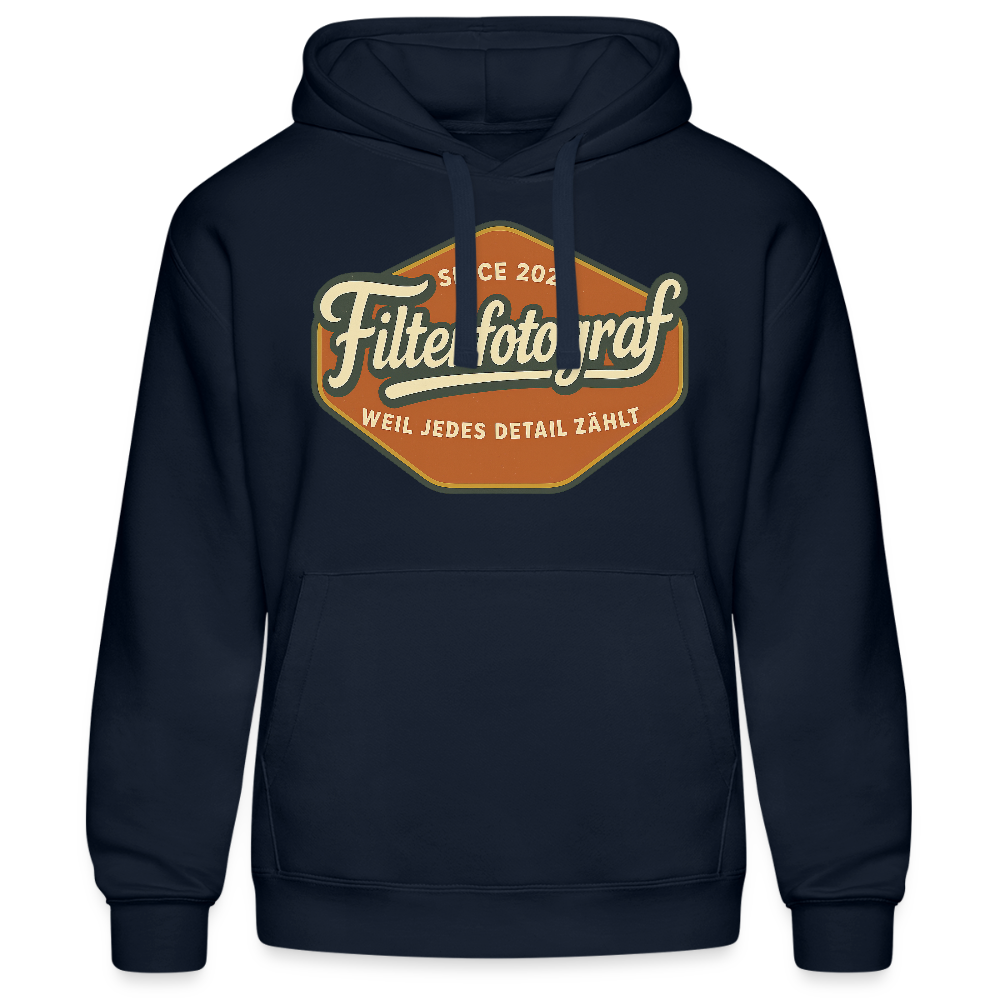 FILTERFOTOGRAF® Kapuzen Sweater – Hoodie mit Kopfhörerführung & weicher Innenseite - Navy