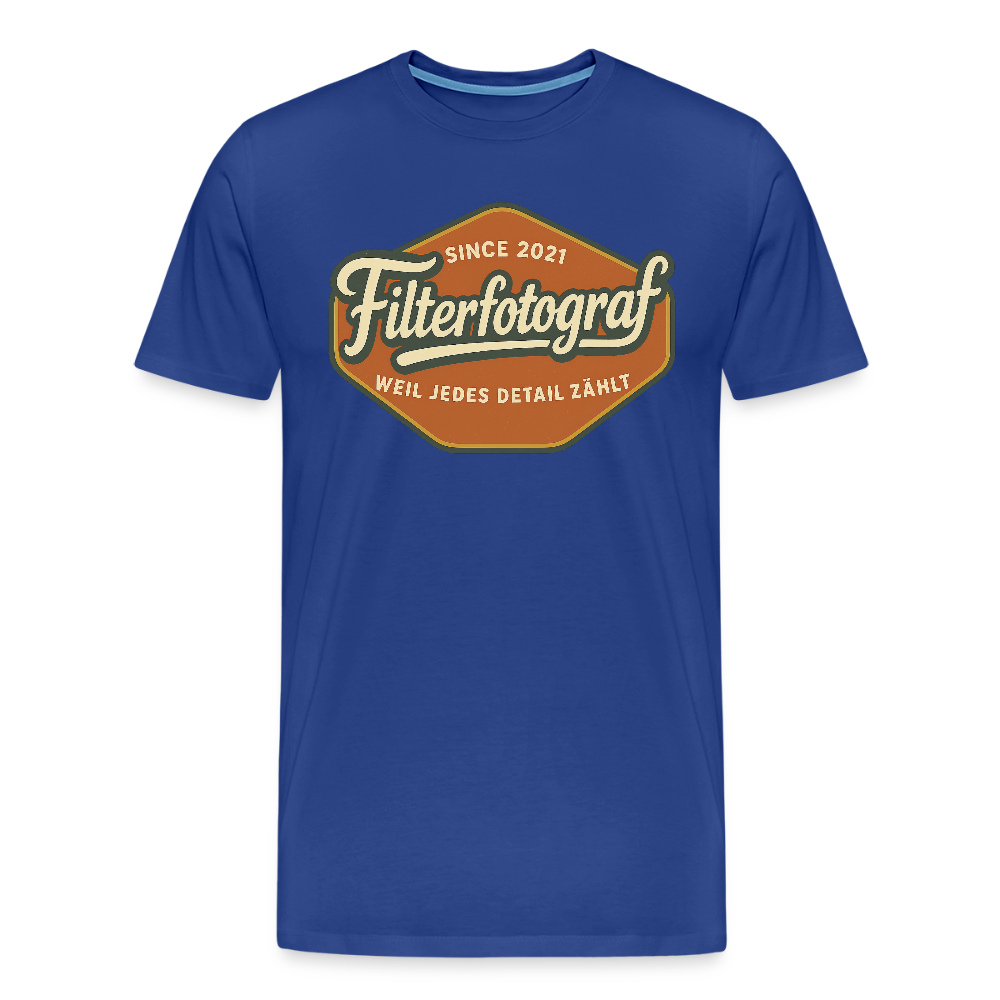 FILTERFOTOGRAF® Männer Premium T-Shirt – Front- & Rückendruck, nachhaltig & fair produziert - Königsblau