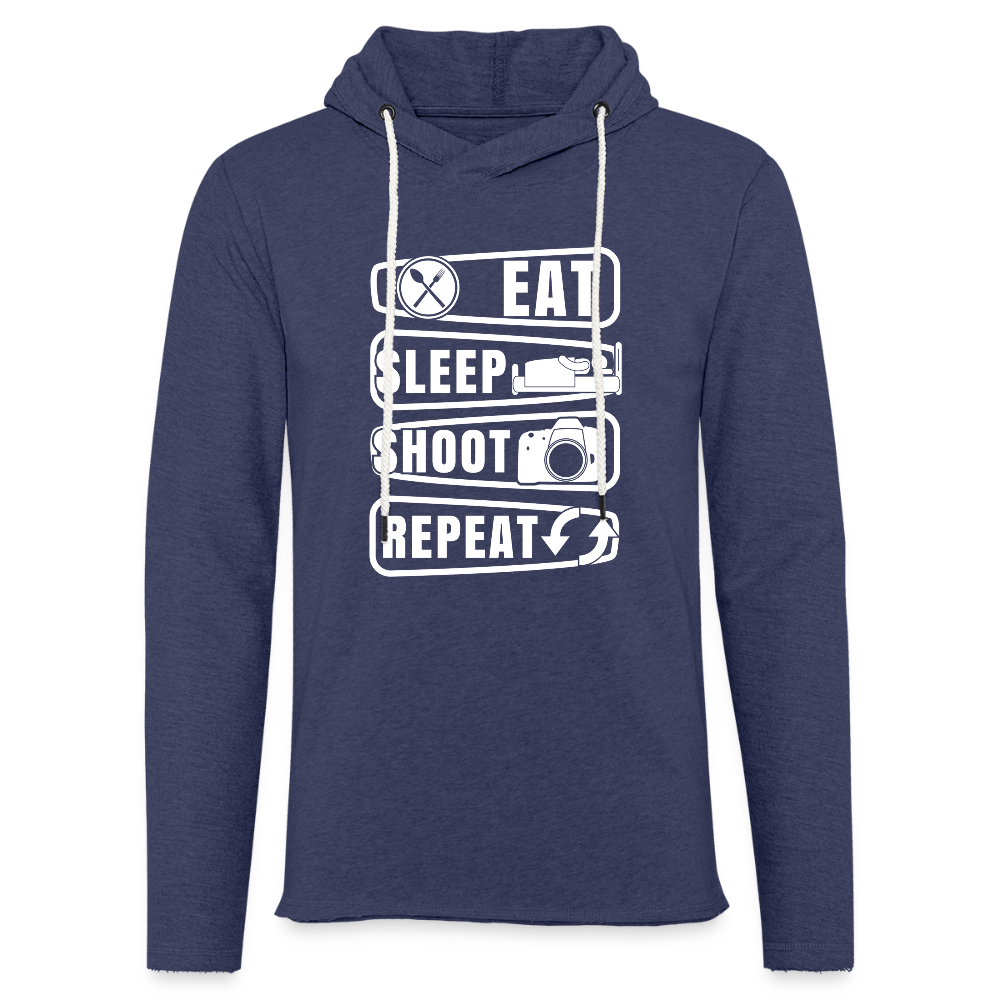 Filterfotograf Leichtes Kapuzensweatshirt – Hoodie für Frühling & Sommer - Navy meliert