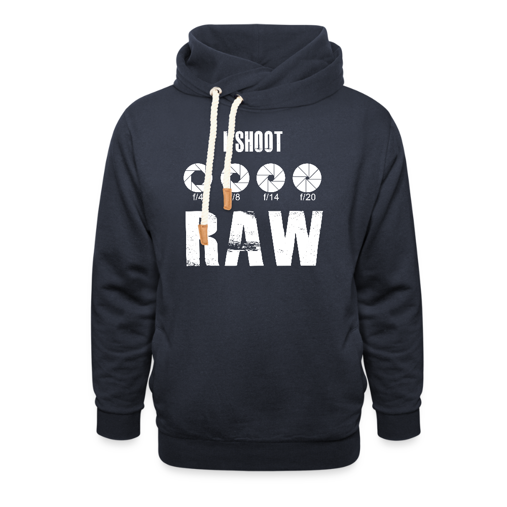 Filterfotograf Schalkragen Hoodie – Warmer Kapuzenpullover für Winter & Outdoor - Navy