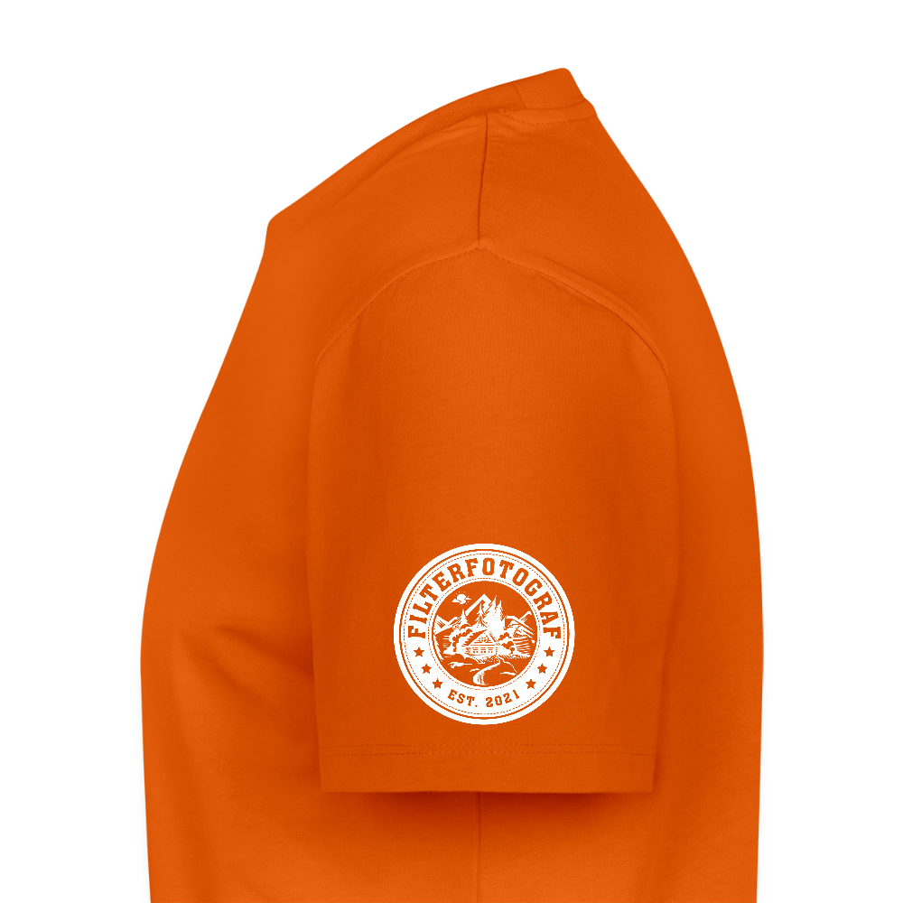 FILTERFOTOGRAF® Männer Premium T-Shirt – Front- & Ärmeldruck, nachhaltig & fair produziert - Orange