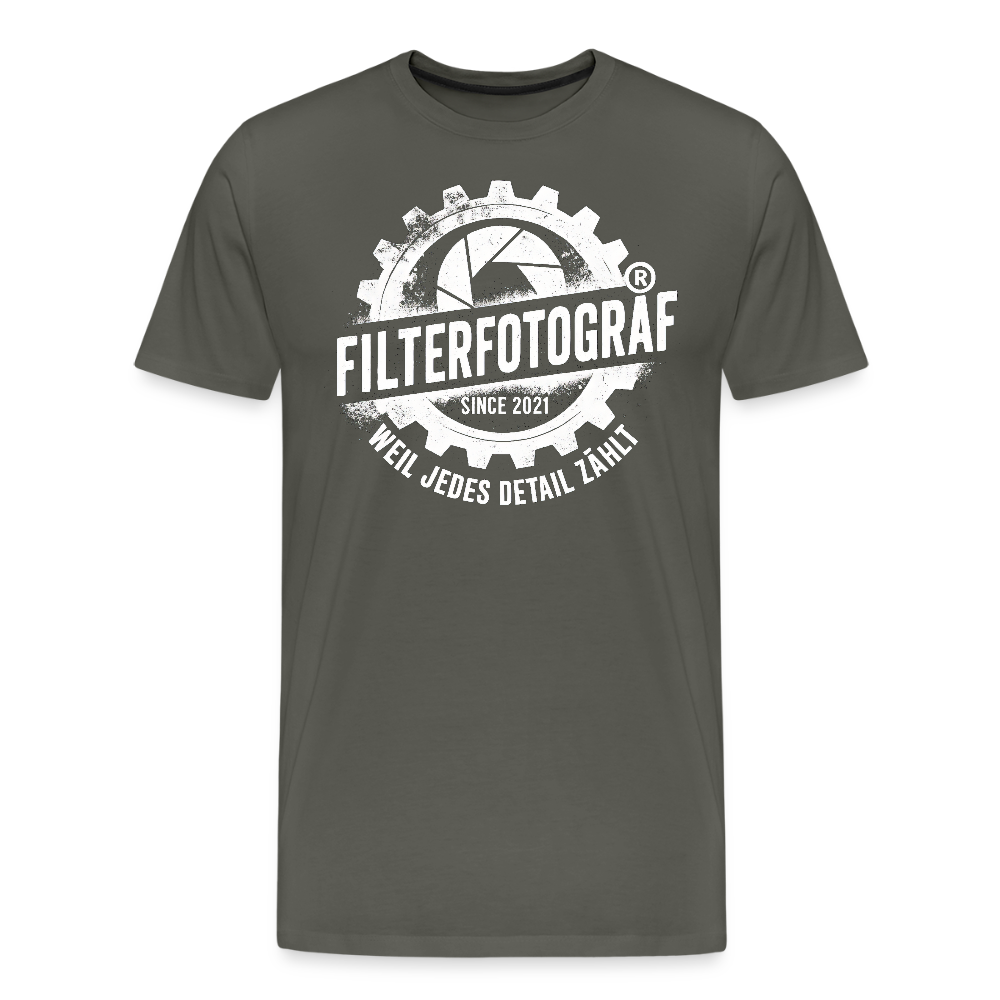 FILTERFOTOGRAF® Männer Premium T-Shirt – Front- & Ärmeldruck, nachhaltig & fair produziert - Asphalt