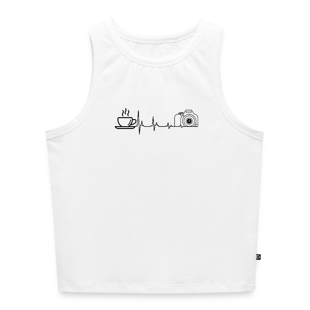 Filterfotograf Damen Cropped Tank Top – Bio-Baumwolle für Sommer & Freizeit - Weiß