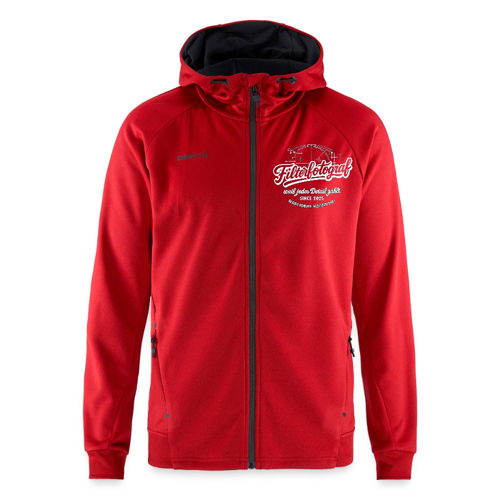 CRAFT ADV Unify Kapuzenjacke – Funktionelle Teamline Hoodie-Jacke aus Recycling-Polyester - Rot