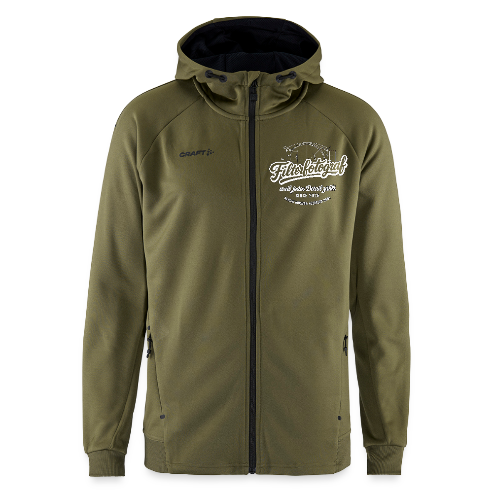 CRAFT ADV Unify Kapuzenjacke – Funktionelle Teamline Hoodie-Jacke aus Recycling-Polyester - Khaki Grün