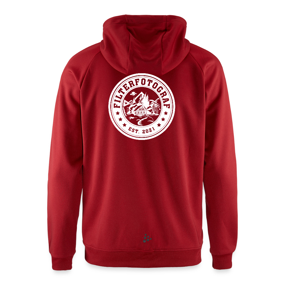 CRAFT ADV Unify Kapuzenjacke – Funktionelle Teamline Hoodie-Jacke aus Recycling-Polyester - Dunkelrot