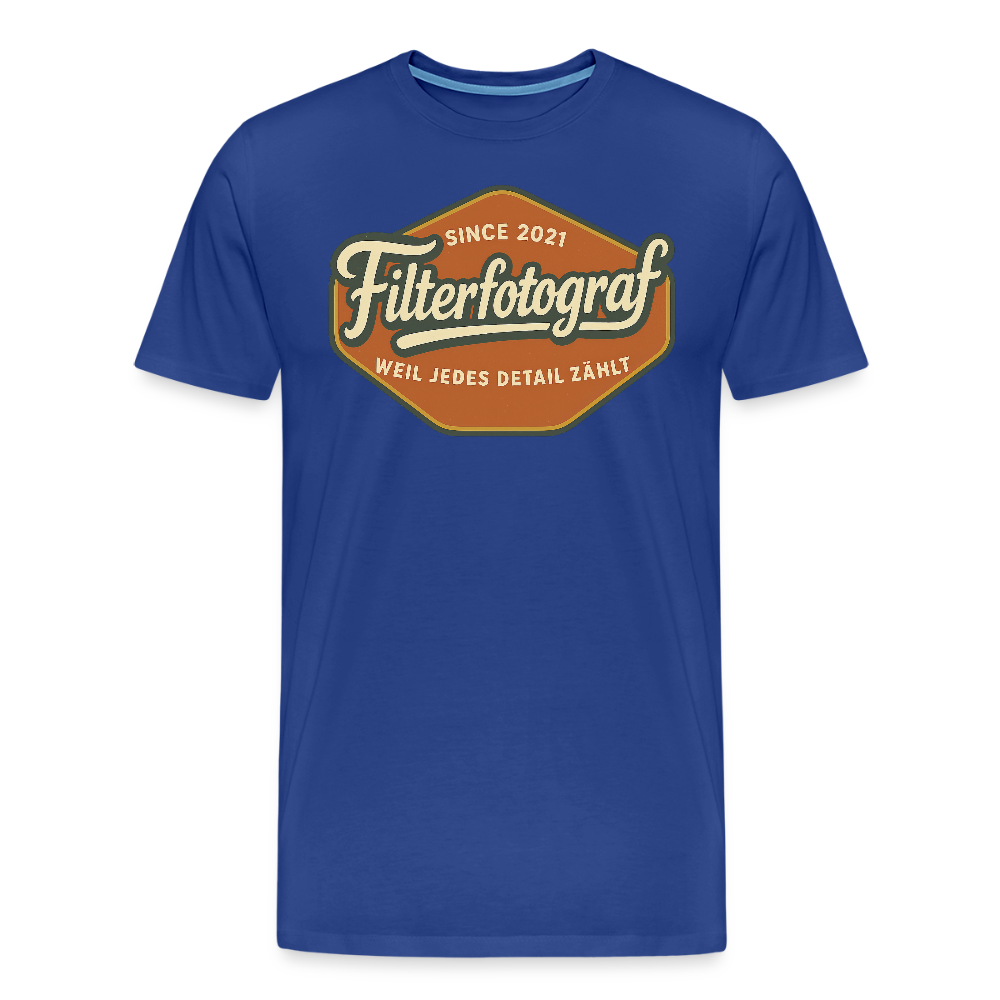 FILTERFOTOGRAF® Männer Premium T-Shirt – Front- & Rückendruck, nachhaltig & fair produziert - Königsblau