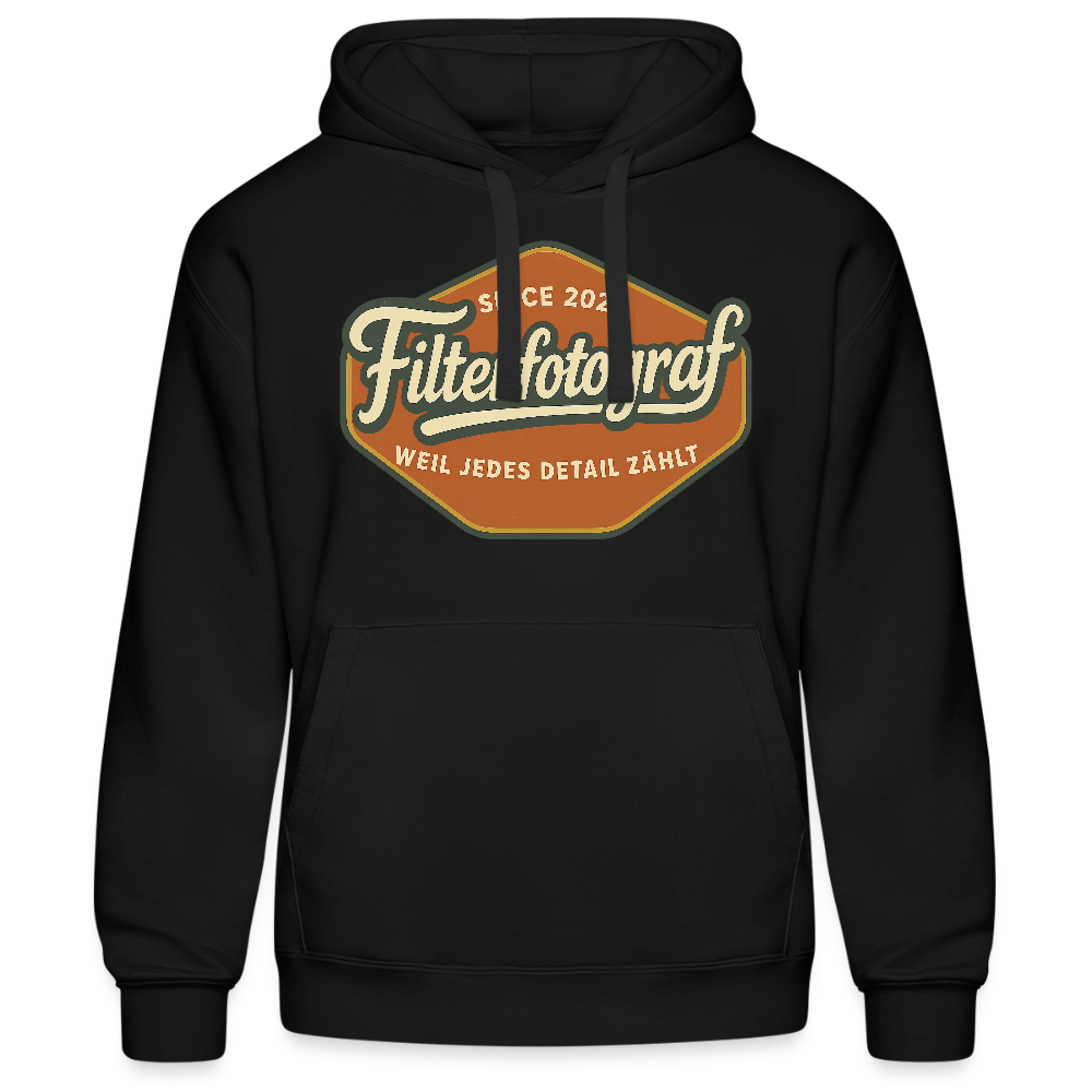 FILTERFOTOGRAF® Kapuzen Sweater – Hoodie mit Kopfhörerführung & weicher Innenseite - Schwarz