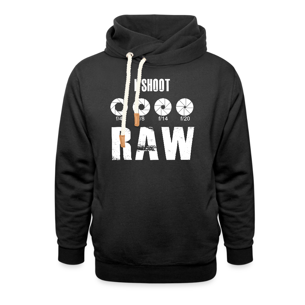 Filterfotograf Schalkragen Hoodie – Warmer Kapuzenpullover für Winter & Outdoor - Schwarz