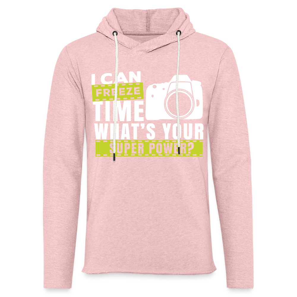 Filterfotograf Leichtes Kapuzensweatshirt – Hoodie für Frühling & Sommer - Rosa-Creme meliert