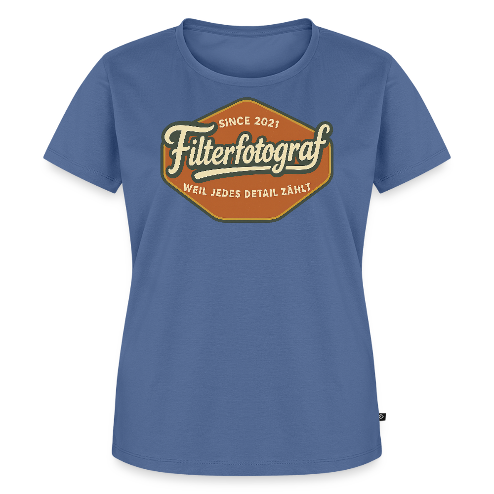FILTERFOTOGRAF® Frauen Premium T-Shirt – Nachhaltiges Damen Shirt mit perfekter Passform - Taubenblau