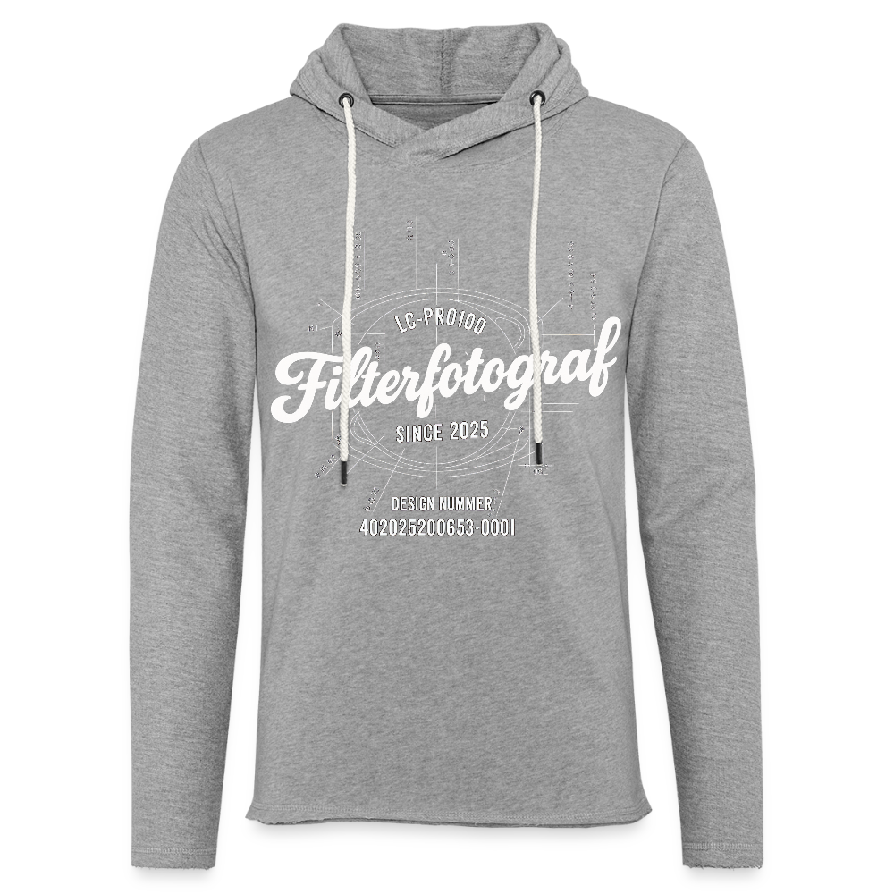 Filterfotograf Leichtes Kapuzensweatshirt – Hoodie für Frühling & Sommer - Grau meliert