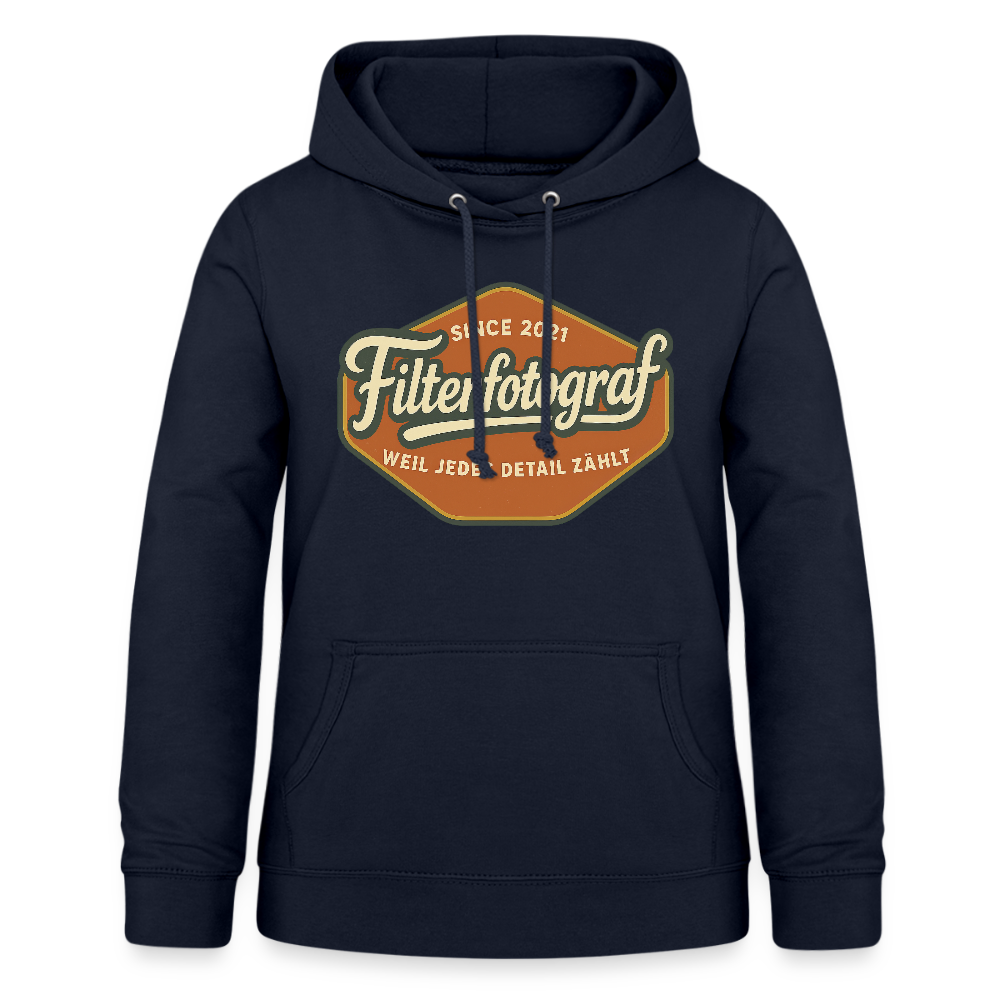 Filterfotograf Damen Hoodie – Fotografie Kapuzenpullover für Outdoor & Freizeit - Navy
