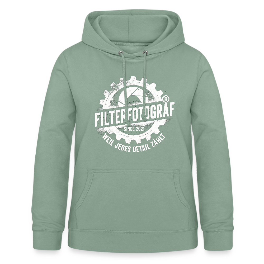 Filterfotograf Damen Hoodie – Fotografie Kapuzenpullover für Outdoor & Freizeit - Graugrün