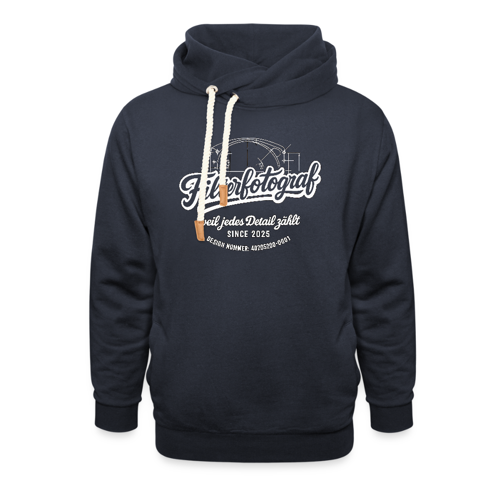 Filterfotograf Schalkragen Hoodie – Warmer Kapuzenpullover für Winter & Outdoor - Navy