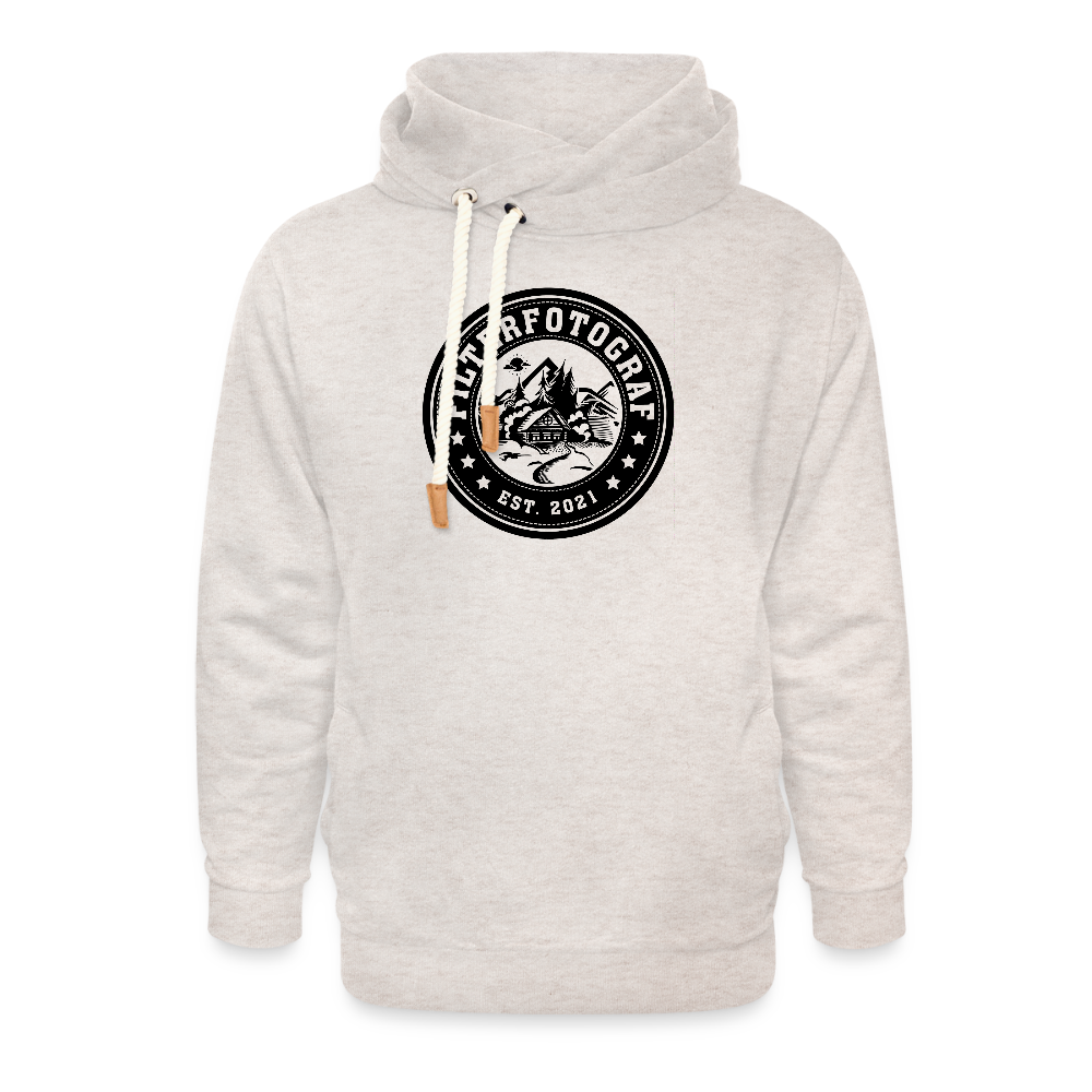 Filterfotograf Schalkragen Hoodie – Warmer Kapuzenpullover für Winter & Outdoor - Beige meliert