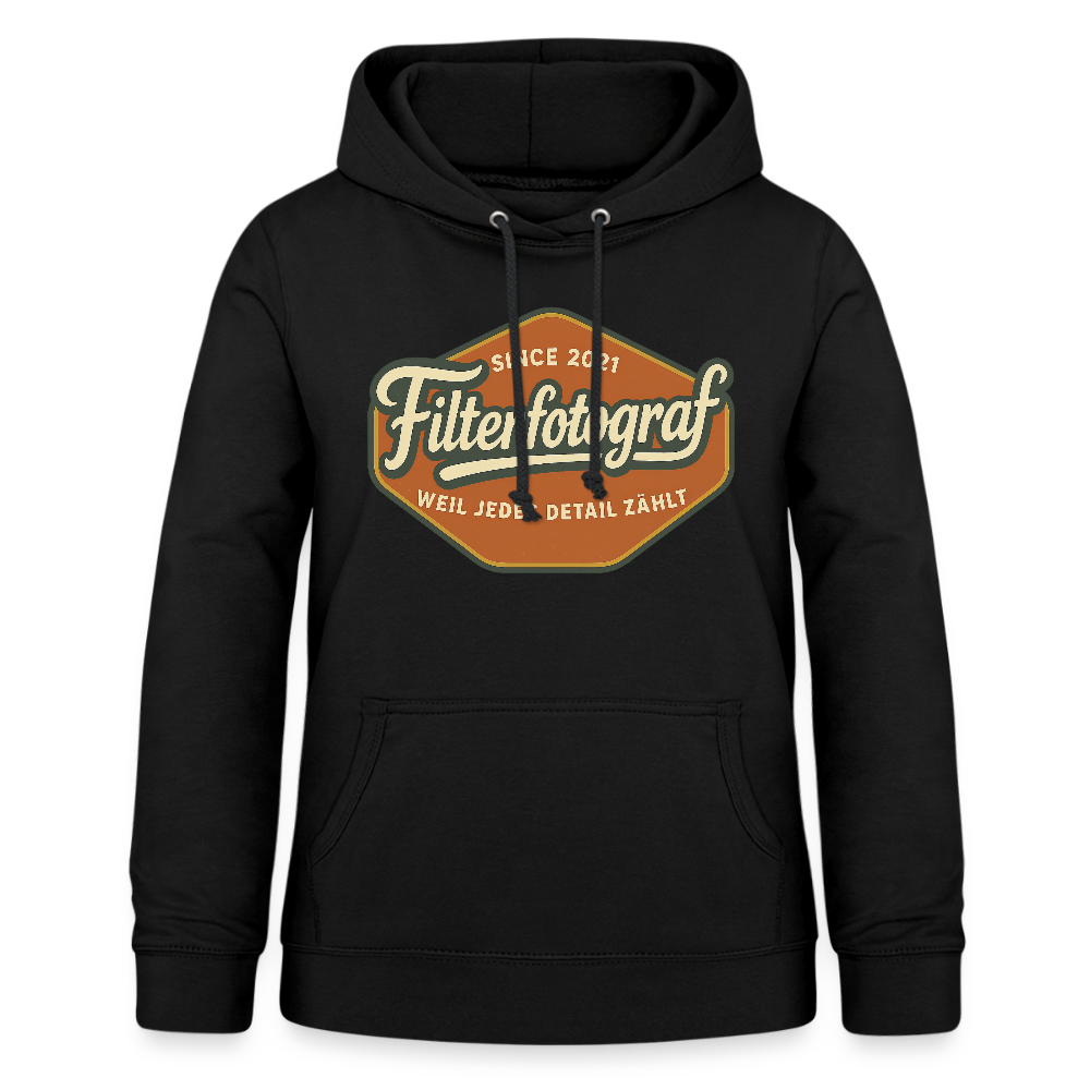 Filterfotograf Damen Hoodie – Fotografie Kapuzenpullover für Outdoor & Freizeit - Schwarz