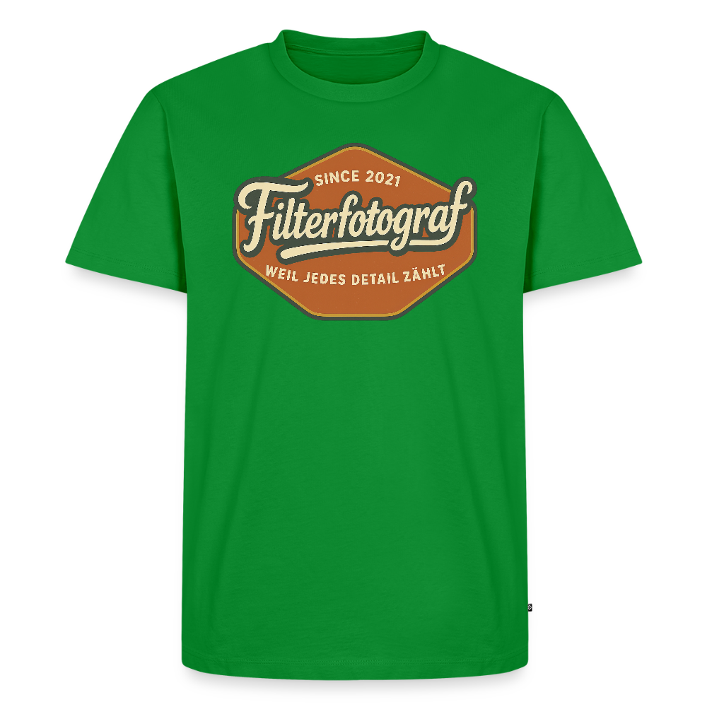 FILTERFOTOGRAF® Männer Premium T-Shirt – Front- & Rückendruck, nachhaltig & fair produziert - Grün