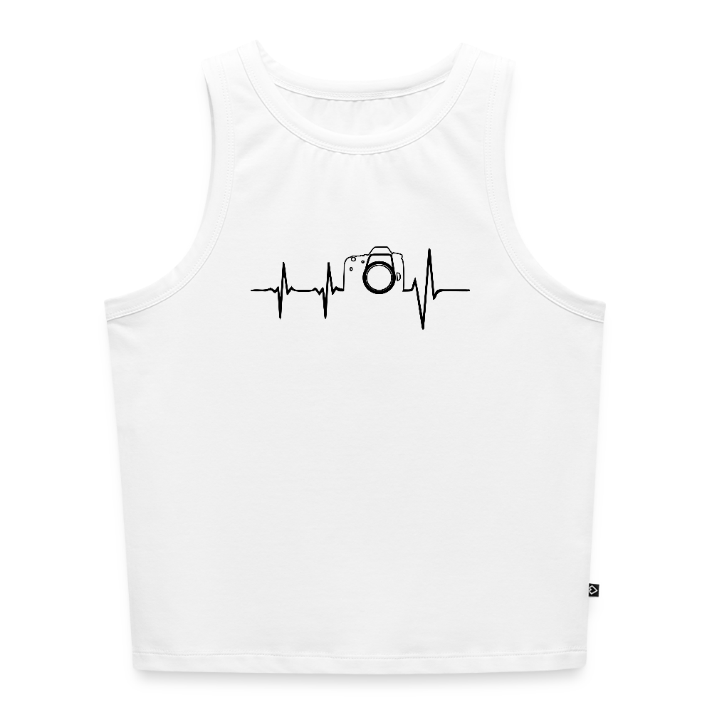 Filterfotograf Damen Cropped Tank Top – Bio-Baumwolle für Sommer & Freizeit - Weiß