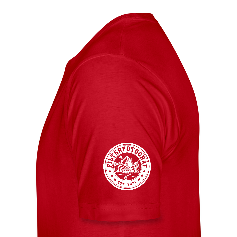 FILTERFOTOGRAF® Männer Premium T-Shirt – Front- & Ärmeldruck, nachhaltig & fair produziert - Rot