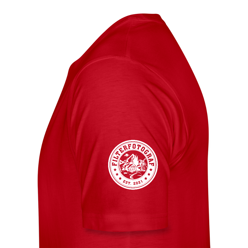 FILTERFOTOGRAF® Männer Premium T-Shirt – Front- & Ärmeldruck, nachhaltig & fair produziert - Rot
