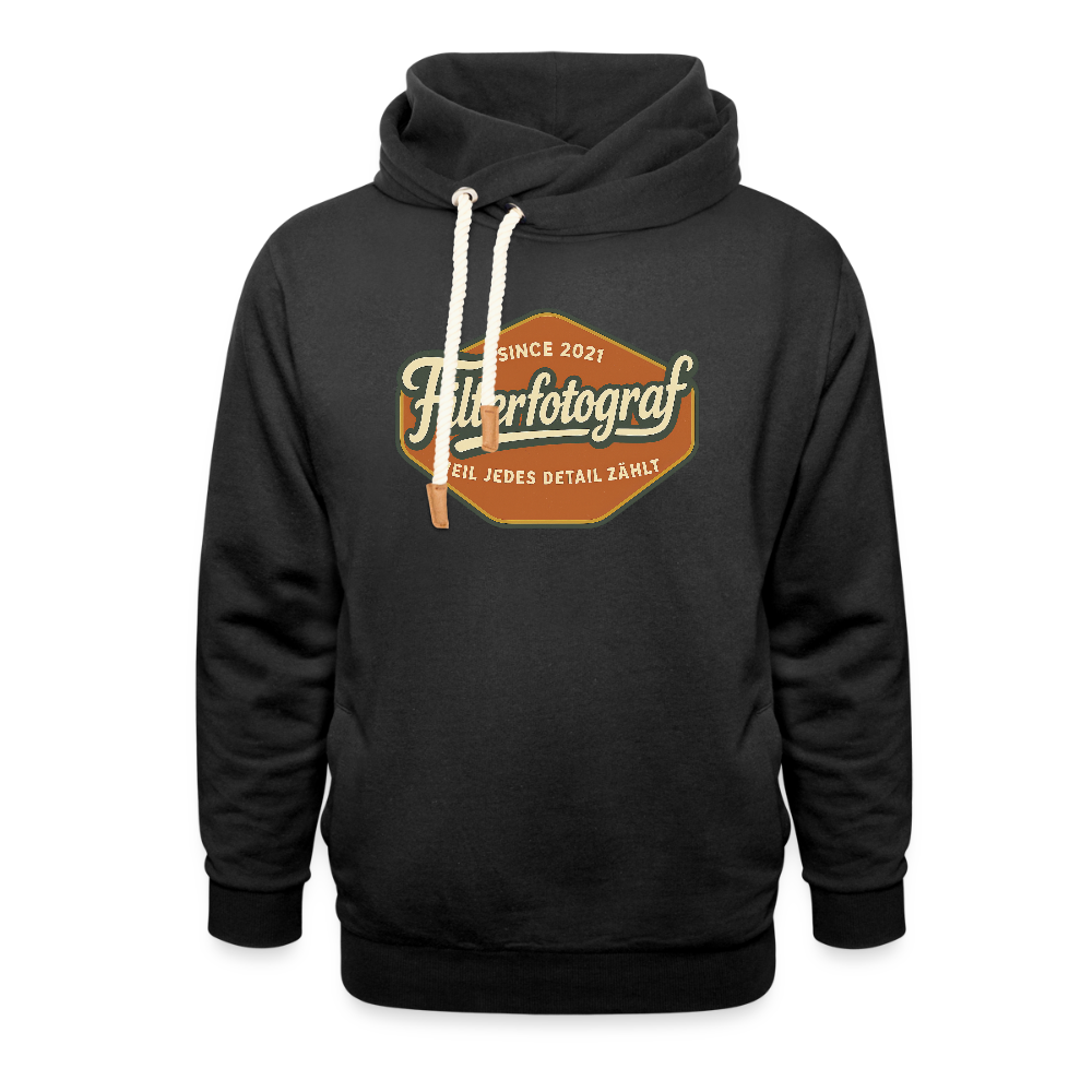 Filterfotograf Schalkragen Hoodie – Warmer Kapuzenpullover für Winter & Outdoor - Schwarz
