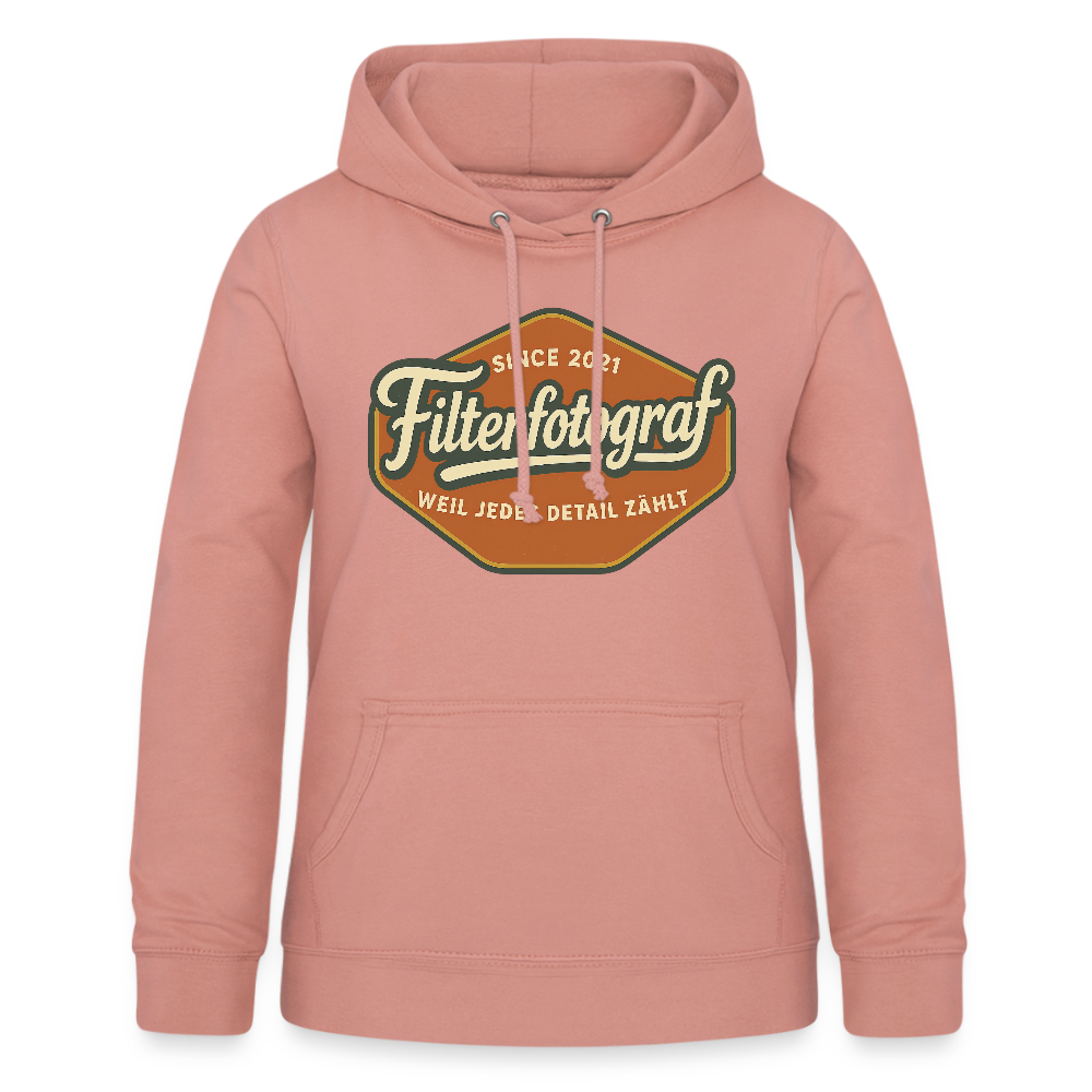 Filterfotograf Damen Hoodie – Fotografie Kapuzenpullover für Outdoor & Freizeit - Altrosa