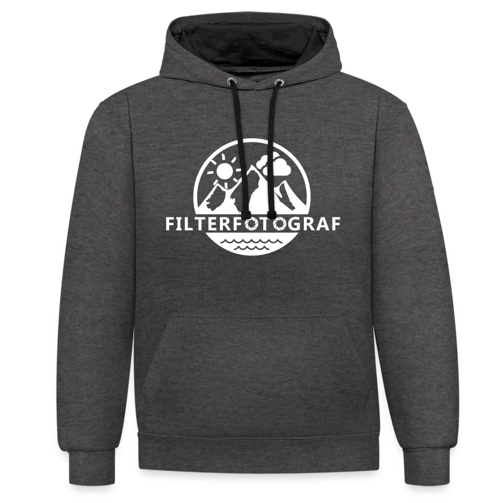 Filterfotograf Kontrast-Hoodie - Anthrazit/Schwarz