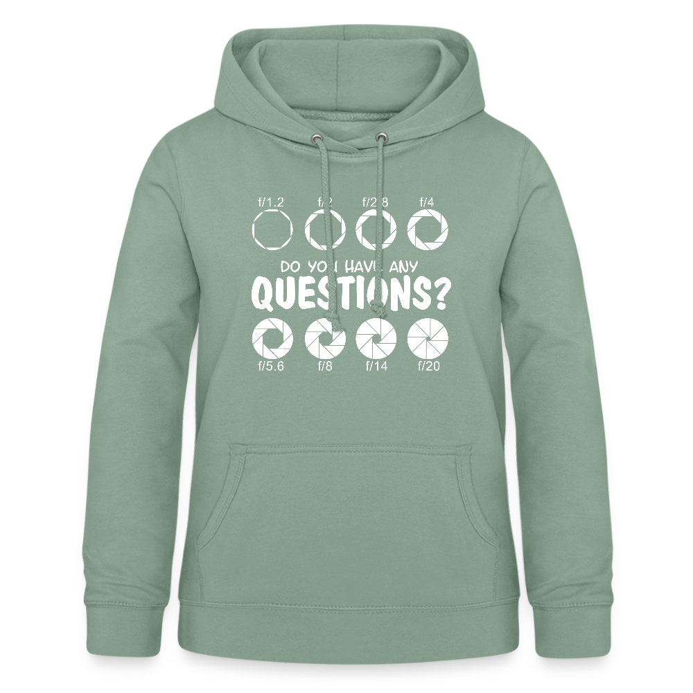 Filterfotograf Damen Hoodie – Fotografie Kapuzenpullover für Outdoor & Freizeit - Graugrün