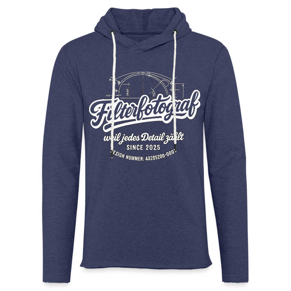Filterfotograf Leichtes Kapuzensweatshirt – Hoodie für Frühling & Sommer - Navy meliert