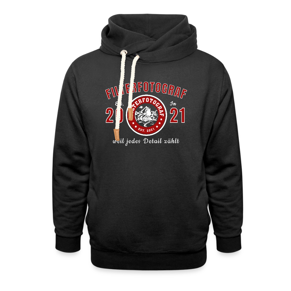 Filterfotograf Schalkragen Hoodie – Warmer Kapuzenpullover für Winter & Outdoor - Schwarz