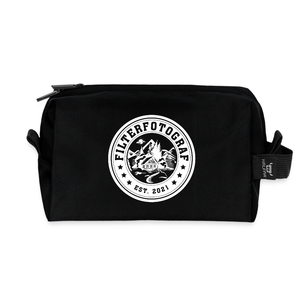 FILTERFOTOGRAF® Recycelte Kulturtasche – Nachhaltiger Kulturbeutel aus 100% Polyester - Schwarz