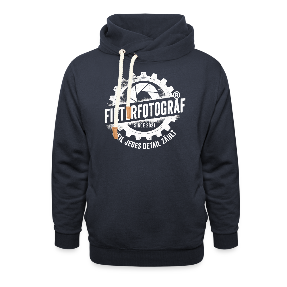 Filterfotograf Schalkragen Hoodie – Warmer Kapuzenpullover für Winter & Outdoor - Navy