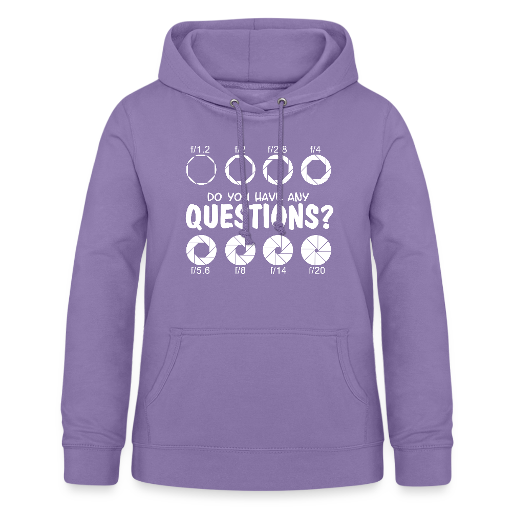 Filterfotograf Damen Hoodie – Fotografie Kapuzenpullover für Outdoor & Freizeit - Lavendel