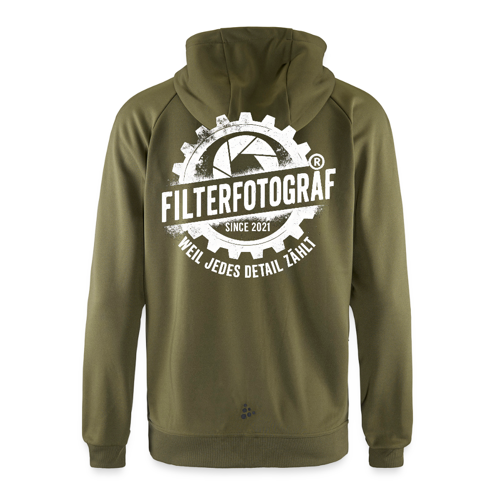 CRAFT ADV Unify Kapuzenjacke – Funktionelle Teamline Hoodie-Jacke aus Recycling-Polyester - Khaki Grün