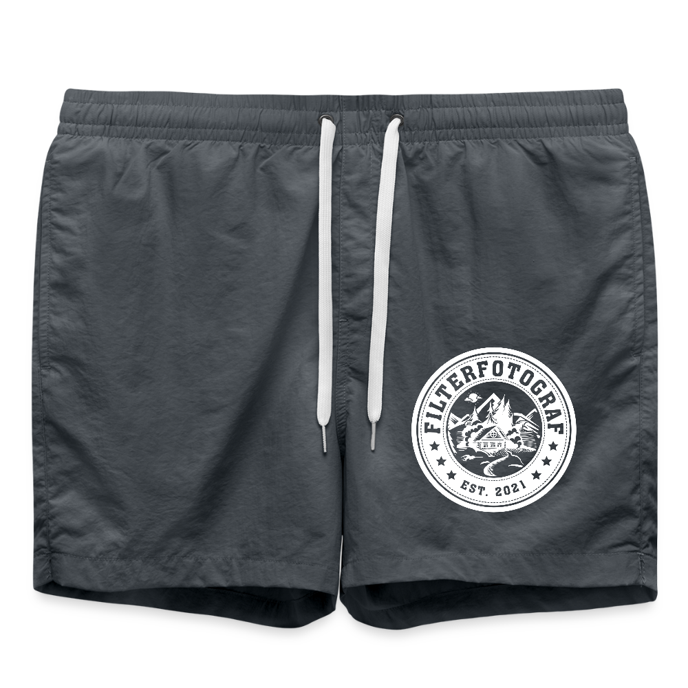 Filterfotograf Badeshorts – Leichte Herren Badehose mit Taschen - Anthrazit