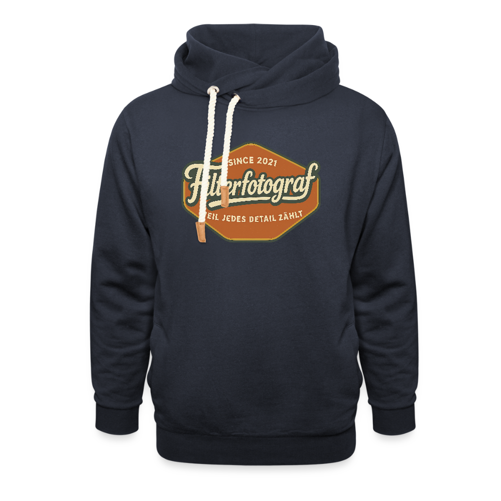 Filterfotograf Schalkragen Hoodie – Warmer Kapuzenpullover für Winter & Outdoor - Navy