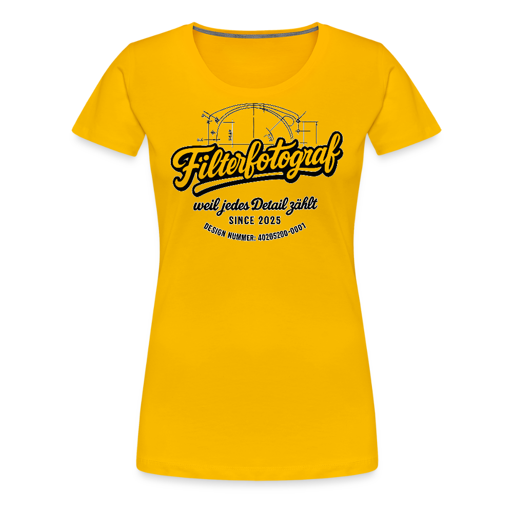 Filterfotograf – Landschaftsfotografen Edition Frauen Premium T-Shirt - Sonnengelb