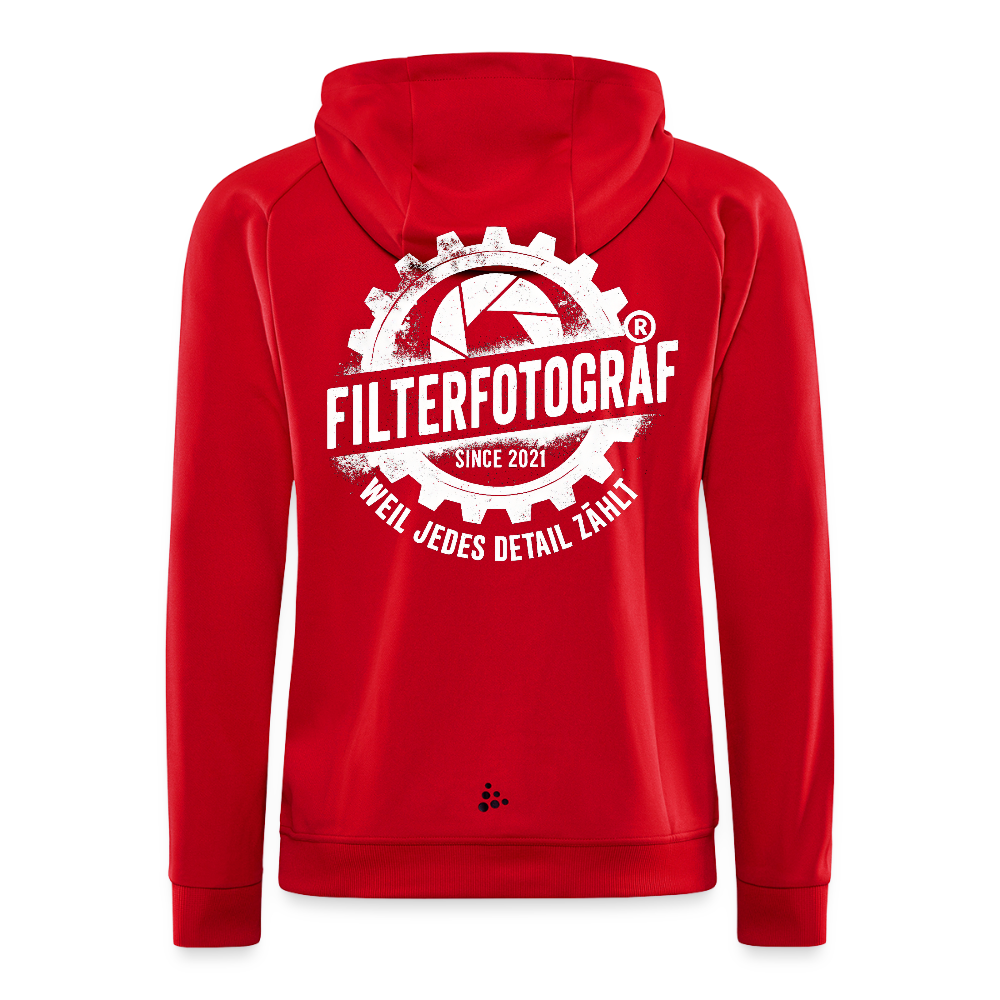 CRAFT ADV Unify Kapuzenjacke – Funktionelle Teamline Hoodie-Jacke aus Recycling-Polyester - Rot