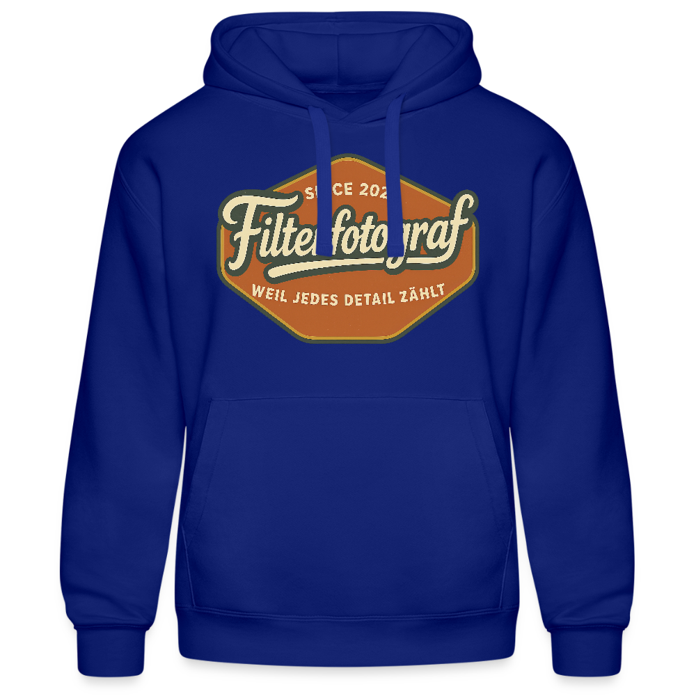 FILTERFOTOGRAF® Kapuzen Sweater – Hoodie mit Kopfhörerführung & weicher Innenseite - Royalblau