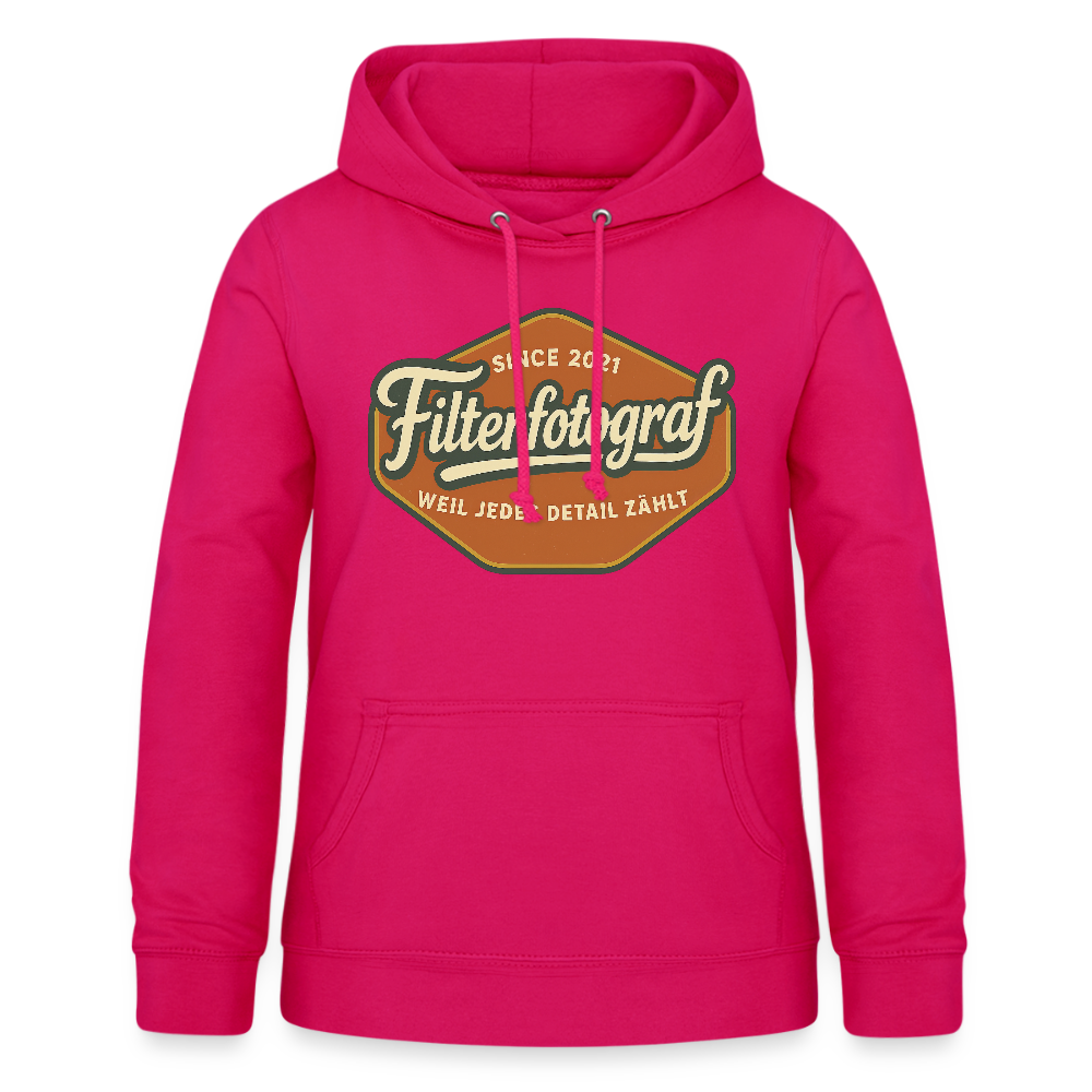 Filterfotograf Damen Hoodie – Fotografie Kapuzenpullover für Outdoor & Freizeit - dunkles Pink