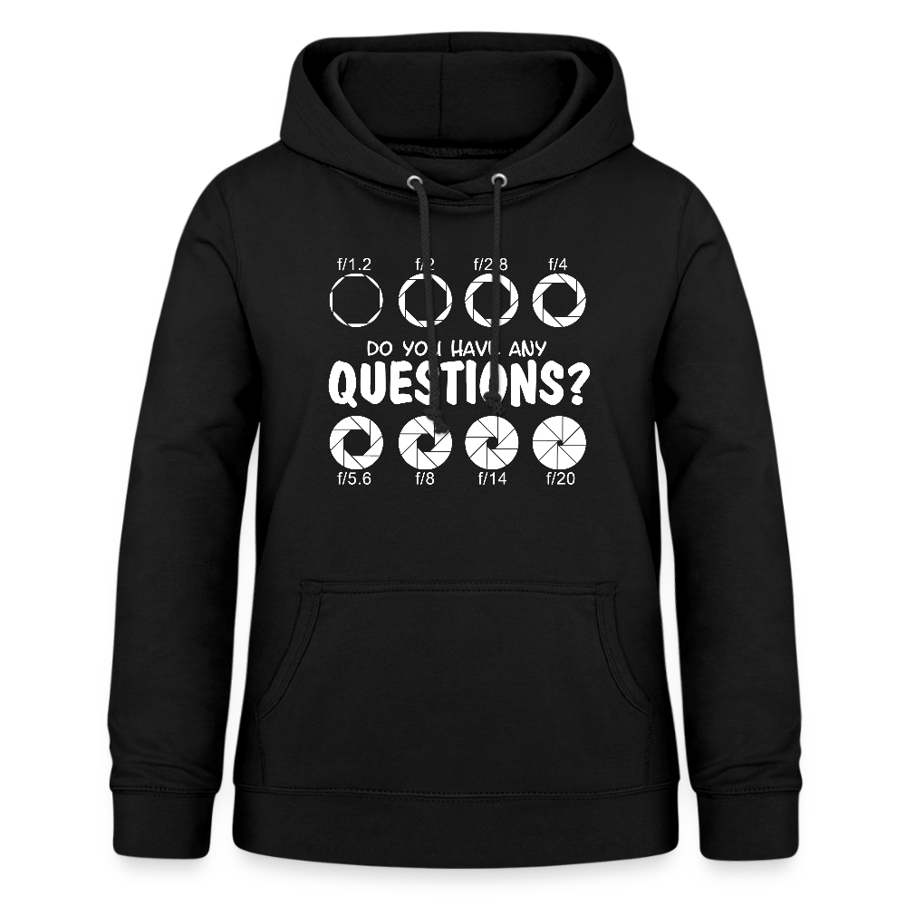 Filterfotograf Damen Hoodie – Fotografie Kapuzenpullover für Outdoor & Freizeit - Schwarz