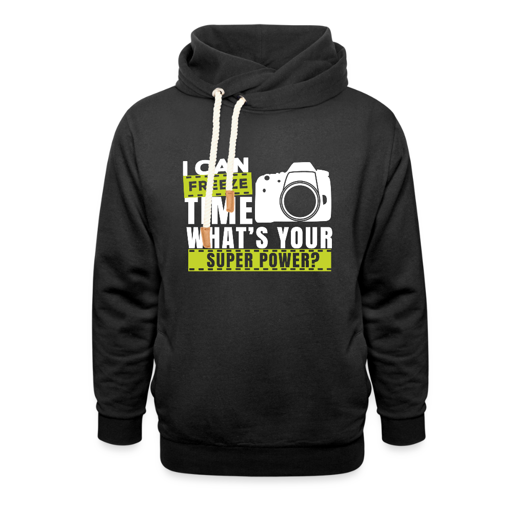Filterfotograf Schalkragen Hoodie – Warmer Kapuzenpullover für Winter & Outdoor - Schwarz